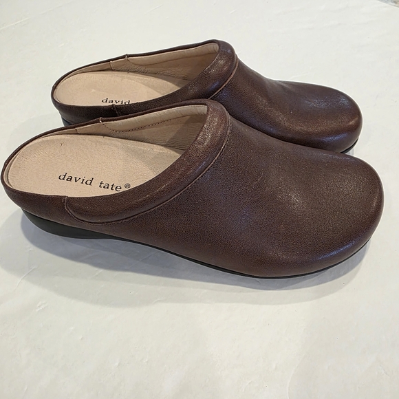 David Tate Shoes - David Tate Brown Leather Mule Women's Size 7.5 W Like New